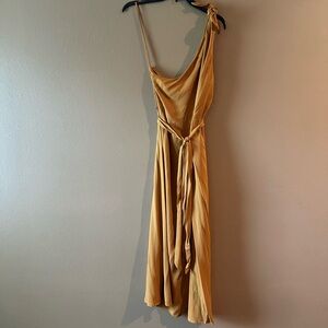 Gianni Bini Gold One Shoulder Wrap Sundress